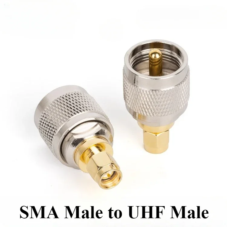 2pcs/lot Sma To Uhf Connectors Kit Uhf To Sma Male Female Rf Coax Adapter Gold Plated For Fpv Antennas Wi-fi Radios