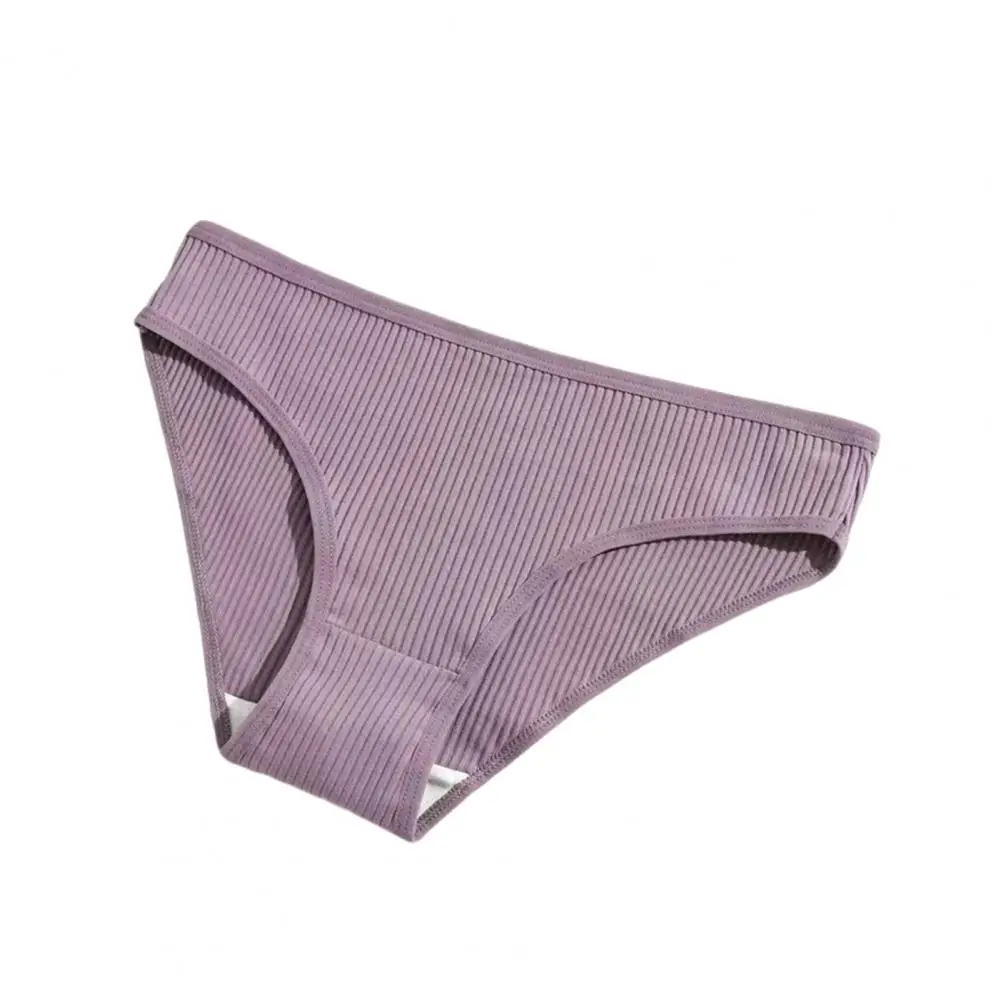

Cotton Underwear for Women Low Rise Ribbed Cheeky Bikini Panties Breathable High Cut Sexy Hipster Briefs Solid Color Panties New