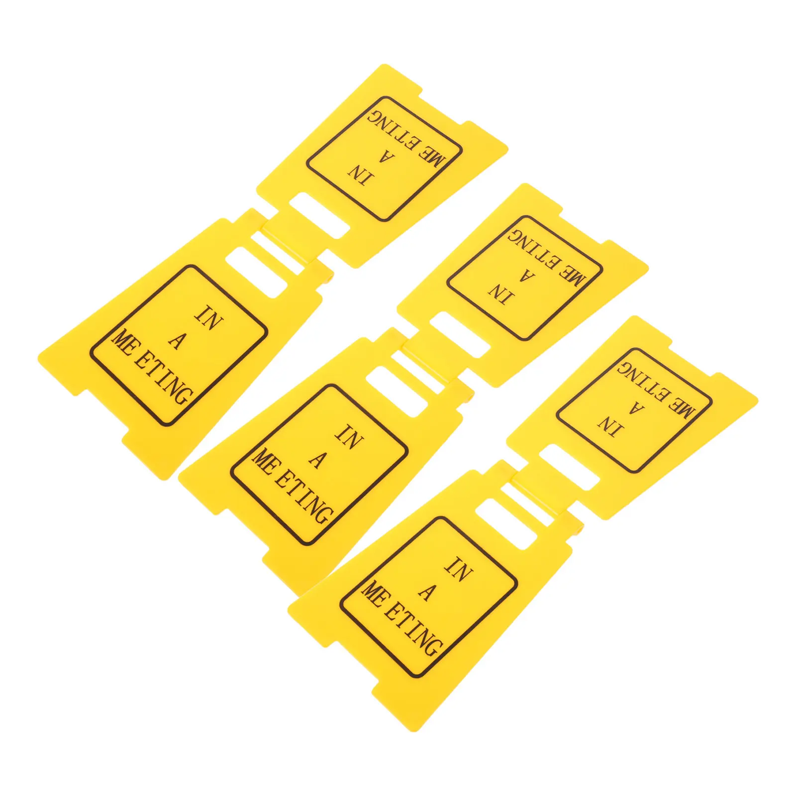 3Pcs Yellow Office Status Signs Mini Desk Warning Signs Double-Sided Funny Desk Decor Plaques Meeting Room Workstation Signage
