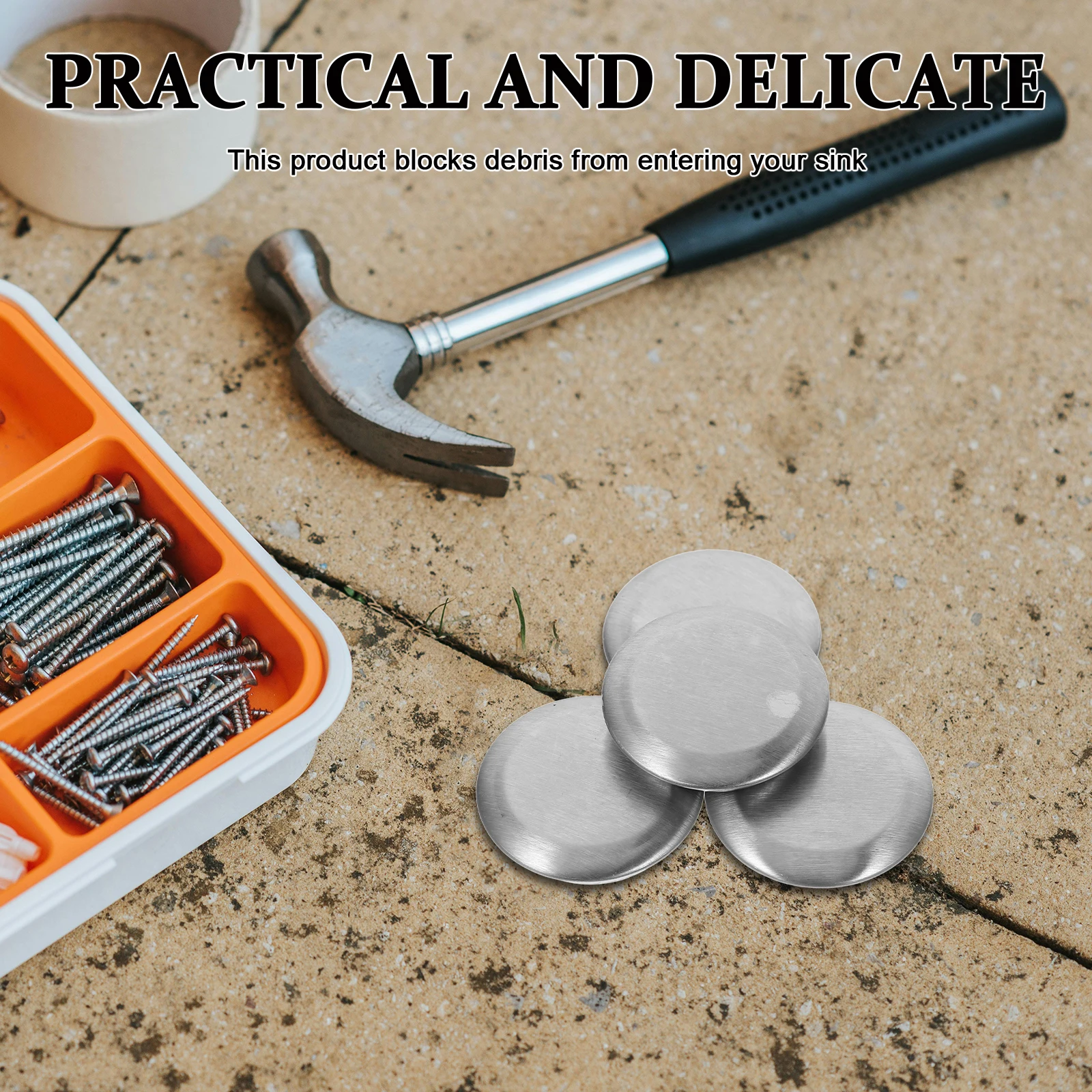 

4pcs Sink Hole Cover Stainless Steel Bathroom Kitchen Drain Plug Decorative Cap For Bathtub Basin Overflow Faucet Trim Ring