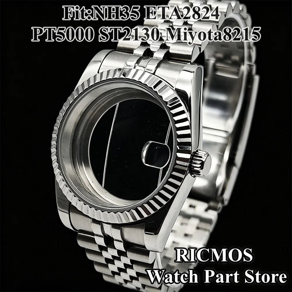 36/40mm Modified Watch Case Stainless Steel Sapphire Mirror Compatible with NH35 ETA2824 PT5000 ST2130 Miyota8215 Watch Movement