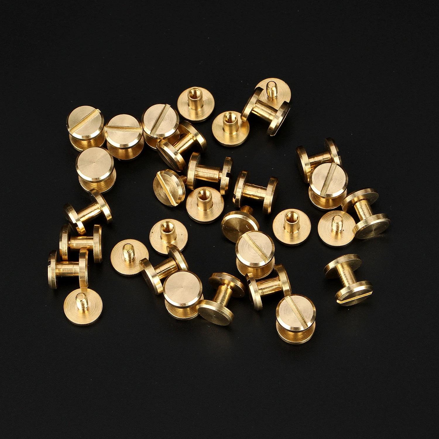 10Pcs Solid Brass plane Button Stud Screw Nail Rivet Screw Back Leather Belt for Sewing Handmade DIY Accessories Material 10x4x6