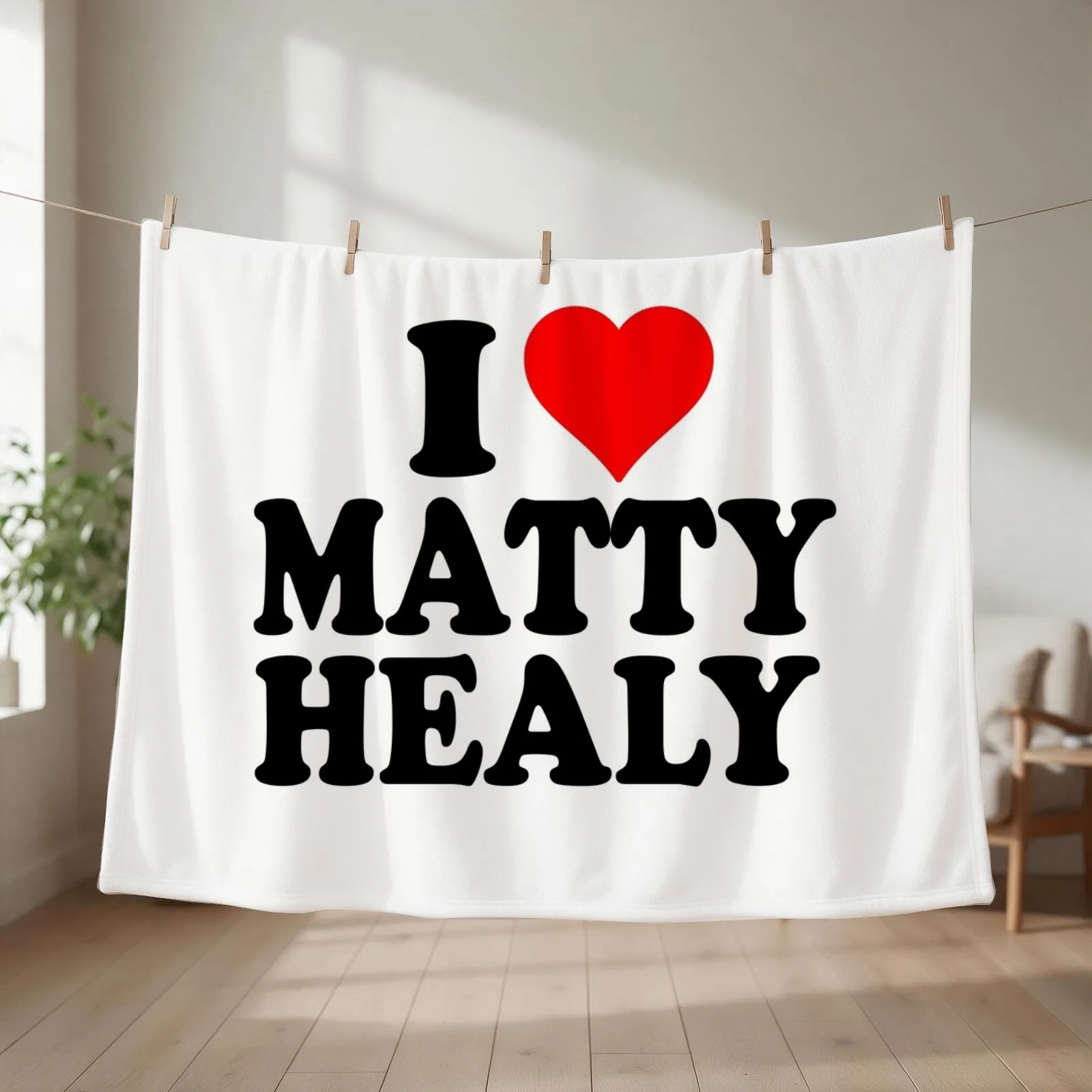 i heart matty healy Throw Blanket couch cozy soft plush fuzzy picnic outdoor blanket