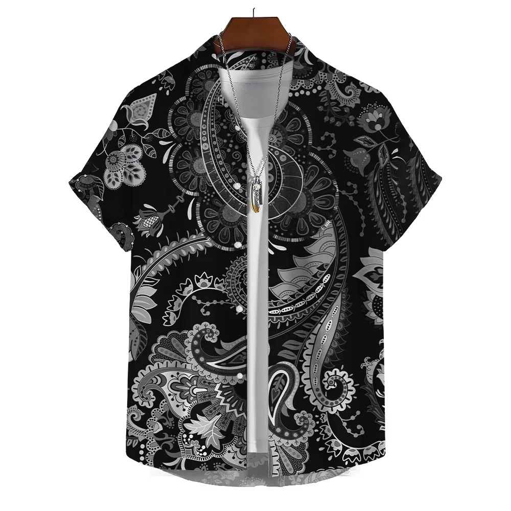 

Fashion men's Hawaiian shirt ethnic tribal pattern 3D printed shirt Unisex Harajuku street casual sports short sleeves Shirt