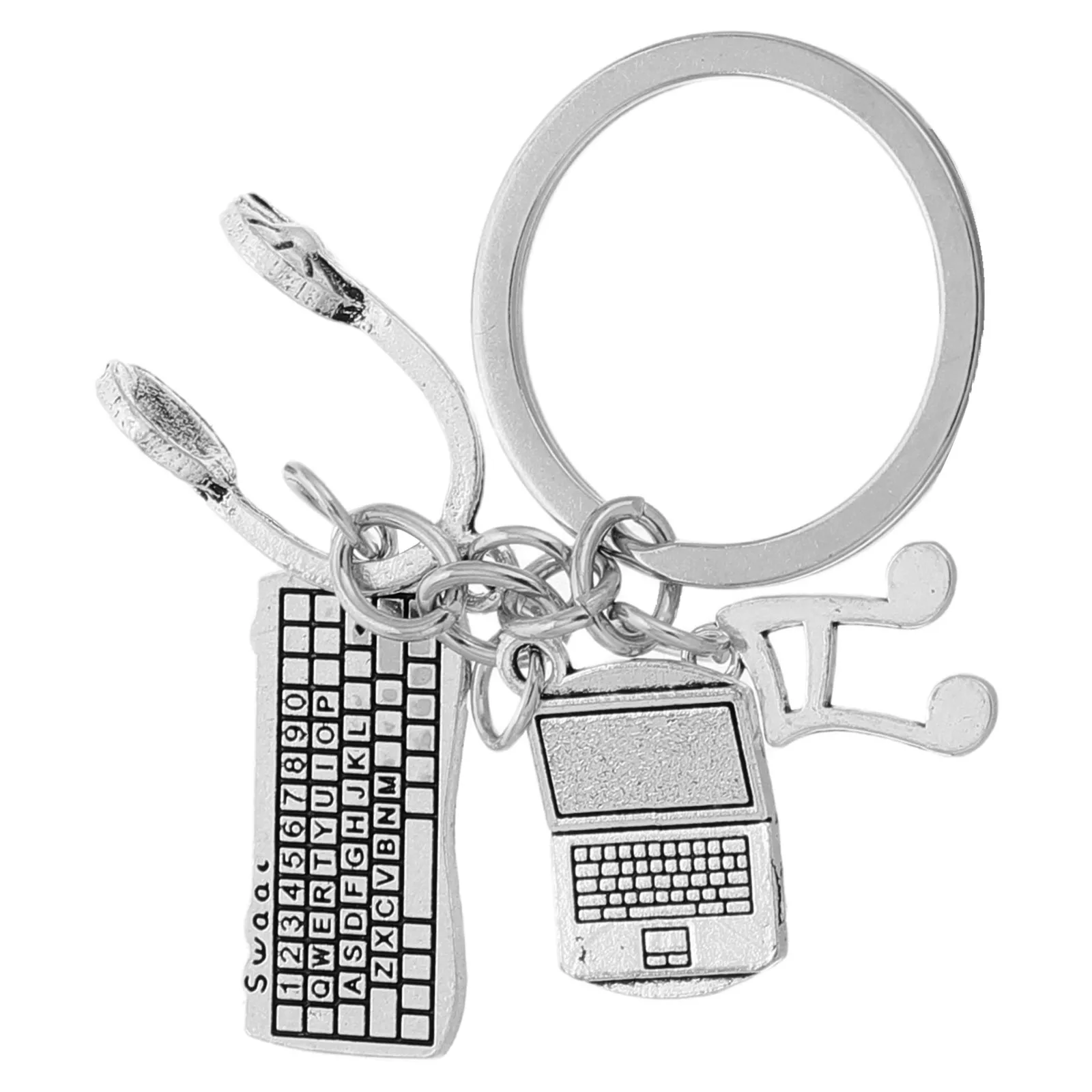 Engineer Keychain Engineering Keyring Computer Keyboard Mouse Headset Graduation School Engineer Mathematics Tech Student