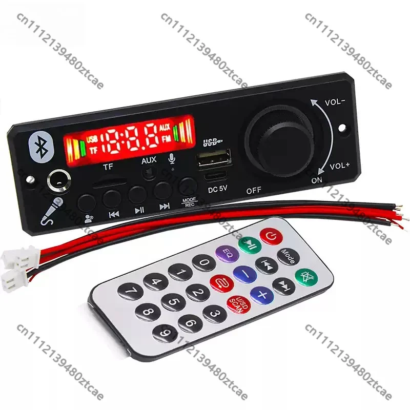 Bluetooth 5.0 Decoder Board 2×3W Dual Channel Amp 5V Mic FM Hands-free Call TF Card USB Audio Module