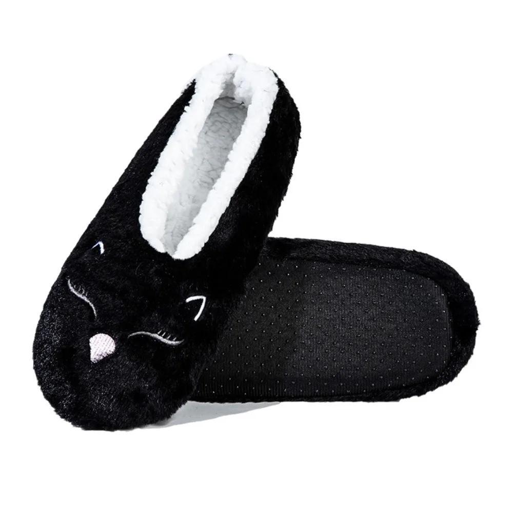 Fashion Anti-Slip Slipper Socks Women Soft Cartoon Cat Fleece Floor Socks Indoor Shoes Warm Winter Socks Snow