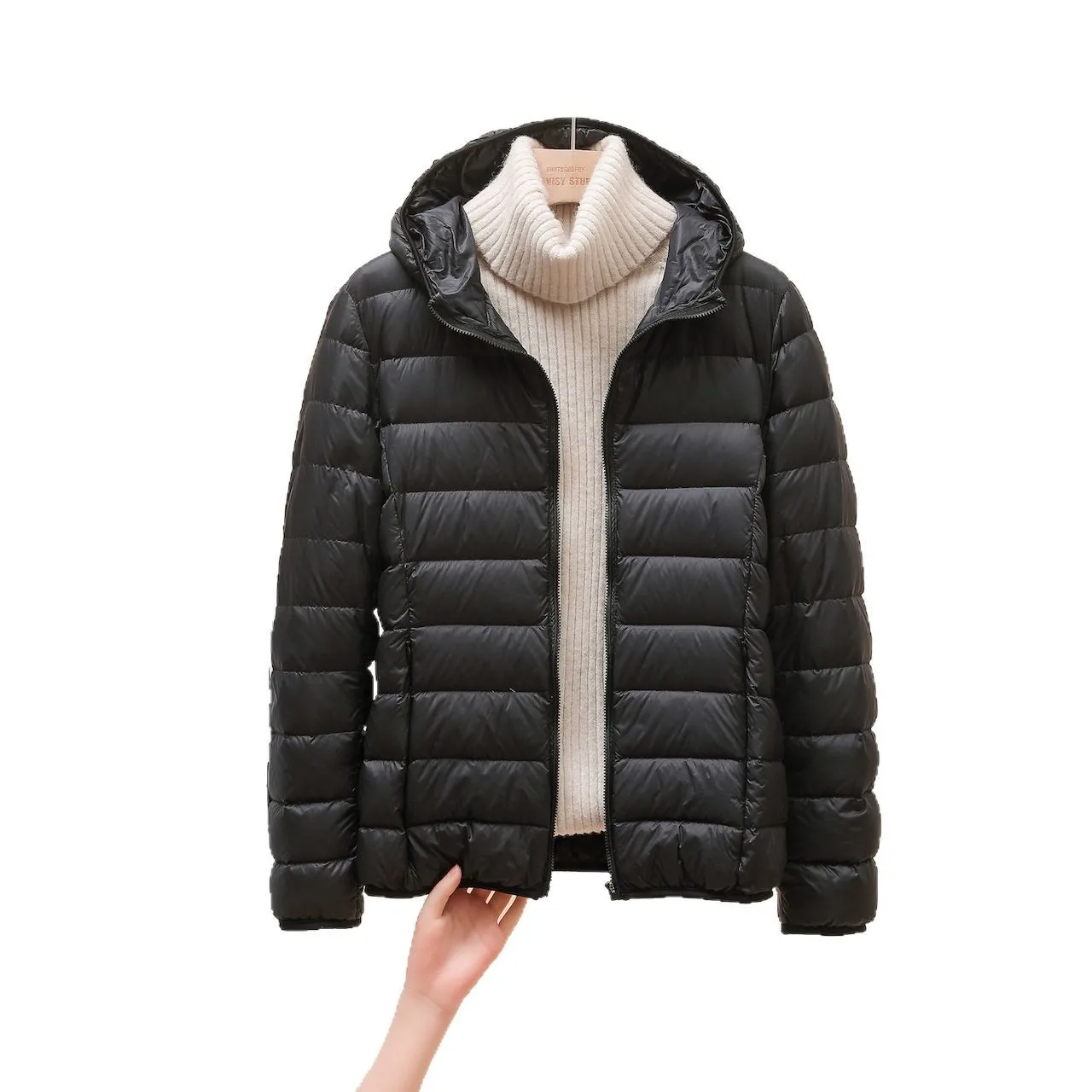 Piumino leggero solido da donna corto piumino di piume d'anatra bianca chaquetas para mujer chaqueta de mujer JK-080