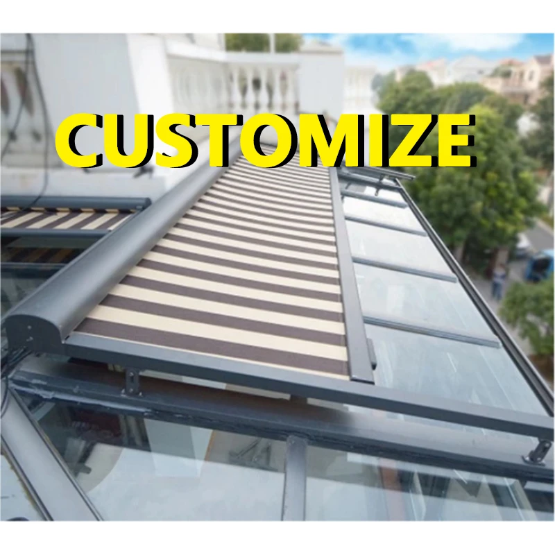 

Any Size Custom Motorized Retractable Awning Remote Control Full Cassette Aluminum Waterproof Acrylic Fabric Patio Sunshade Outd
