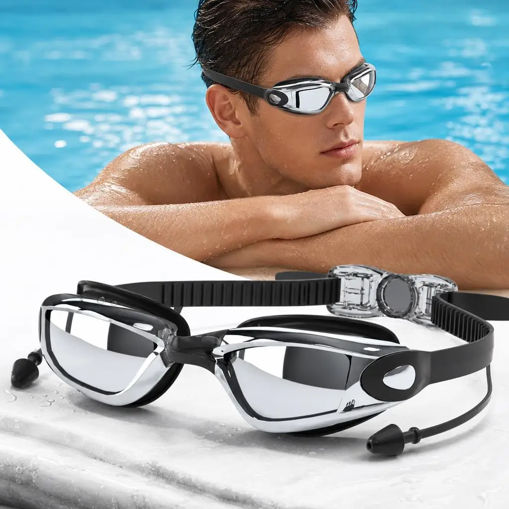 Unisex Unisex Swim Goggles with Built-in Earplugs, Wide Vision Lens, Leakproof, for Competition, Water Sports & Beach - Aliexpress Deal