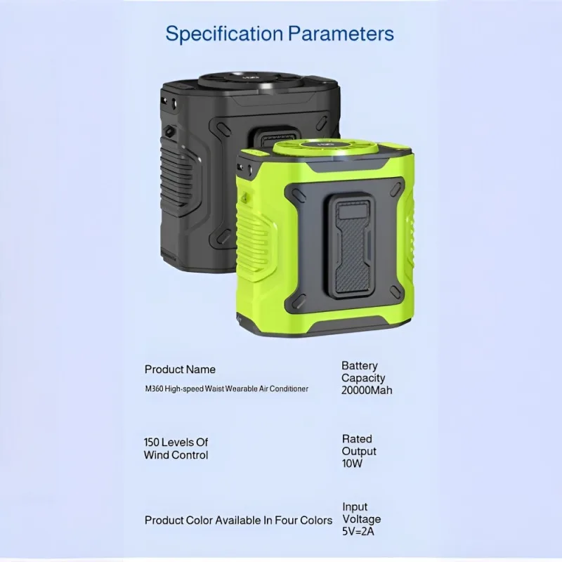 Refrigeration Waist Fan Electric Fan Hanging Cooling Down Digital Display Outdoor Site Hanging Fan Rechargeable Neck Hanging Fan