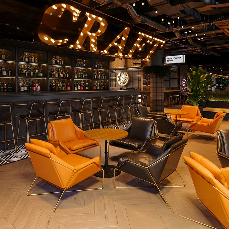 Sofa industrial style bar, caf é, cigar bar, Western restaurant, negotiating table and chair combinations