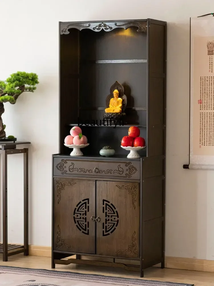 D178 Y Shrine Home Clothes Closet Modern Minimalist Chinese Style Buddha Cabinet God Bodhisattva Worship Incense Burner Table