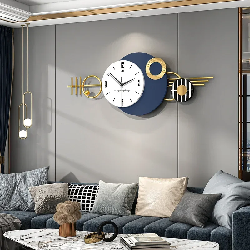 Fashion Creative Wall Clock Simple Living Room Decorative Clock Wall-Mounted Home Restaurant Wallpaper High-End Entry Lux Clock