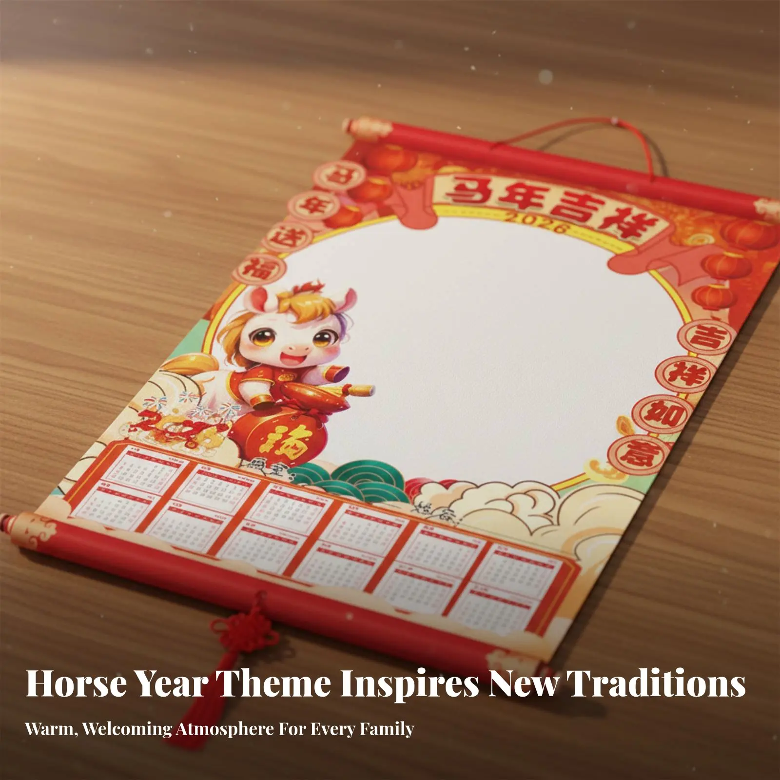 

Настенный календарь на 2026 год (Год Лошади), пустой, для ручной росписи, для раскрашивания своими руками, креативный новогодний подарок для детей, из плотного картона