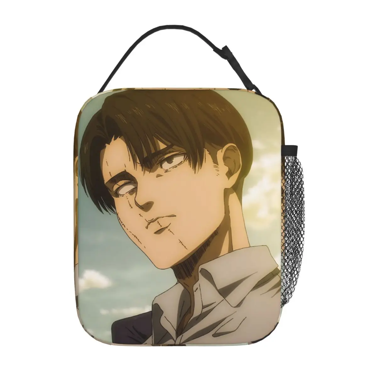 Levi Ackerman AOT Insulated Lunch Bag Thermal Bag  Meal Container Manga Large Tote Lunch Box for Men Women College Outdoor