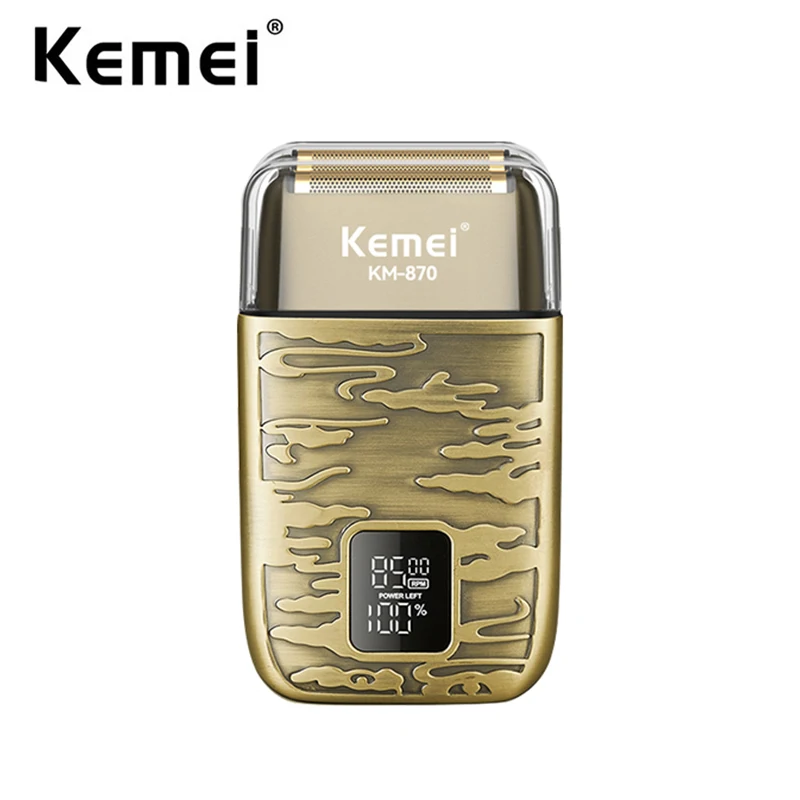 

Kemei Waterproof Barber Supplies Electric Razor Professional Close Head Shaver for Bald Men Cordless Beard Trimmer with 2 Foil