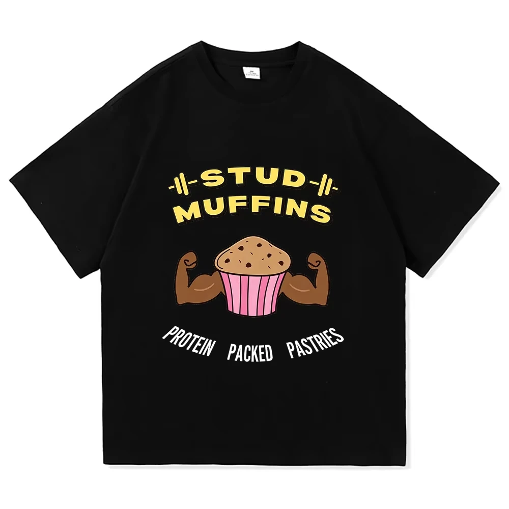 Bad Counselors Stud Muffins T-shirt Unisex Streetwear Loose Short Sleeve Summer Female Tshirts Casual Cotton Soft Graphic Tees