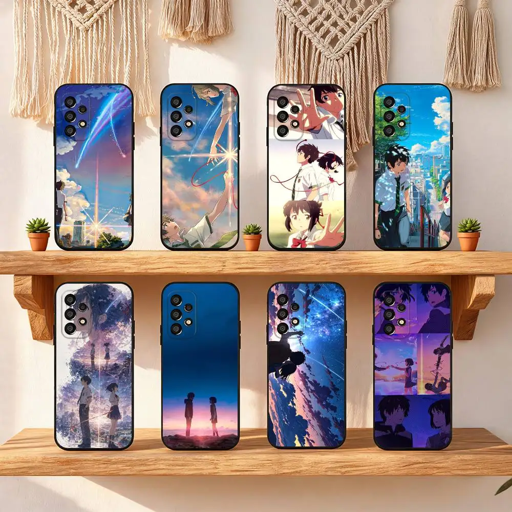 Anime Your Name Phone Case For Samsung Galaxy S25 S24 S23 S22 S21 S20 S10 S10E Ultra Plus FE Note 20 Ultra Black Cover