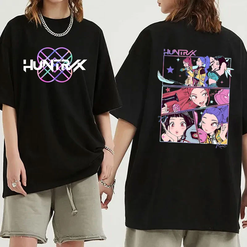 

New Kpop Demon Hunters Print T Shirts Women Men Casual Round Neck Tees Top Summer Cool Loose Short Sleeve