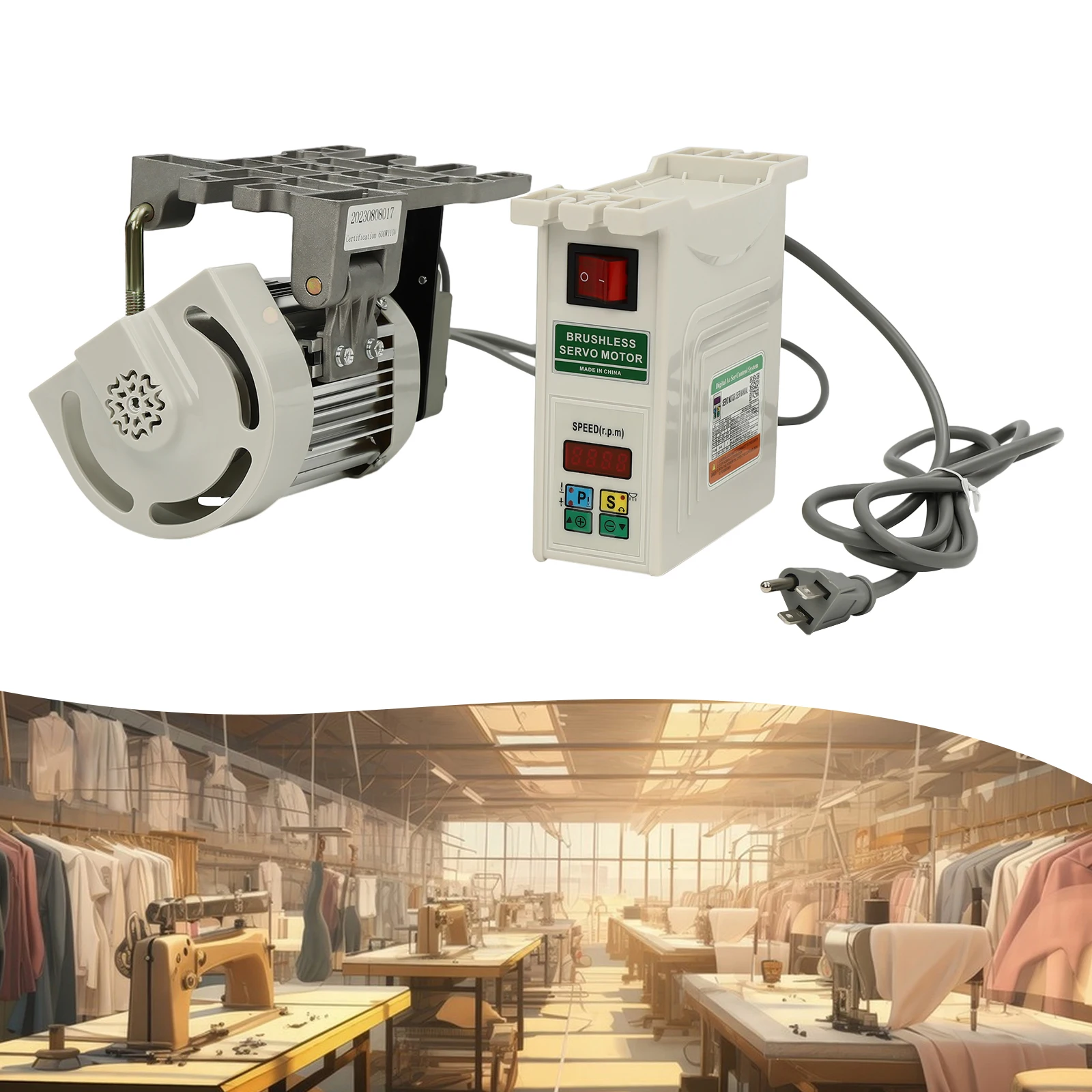 Servomotore brushless da 600 W 110 V Motore split silenzioso e controller per macchina da cucire industriale