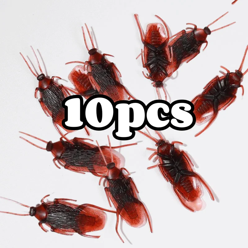 50pcs Realistic Bugs Toy Fake Cockroach Prank