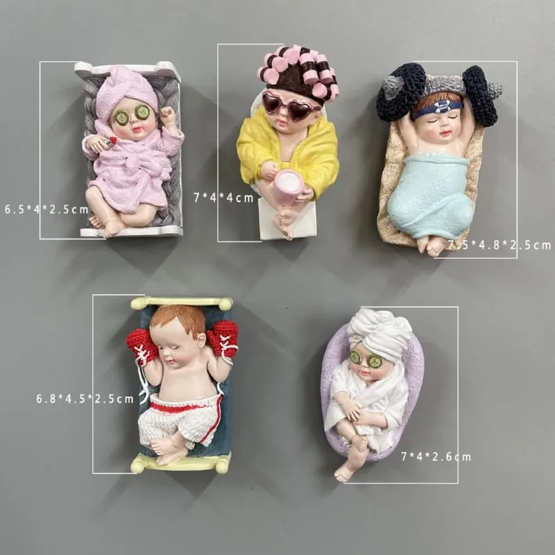 Super Cute 3D Infant Fridge Magnet Lovely Sleeping Baby Shape Refrigerator Magnetic Sticker Mini Home Decorative Accessories