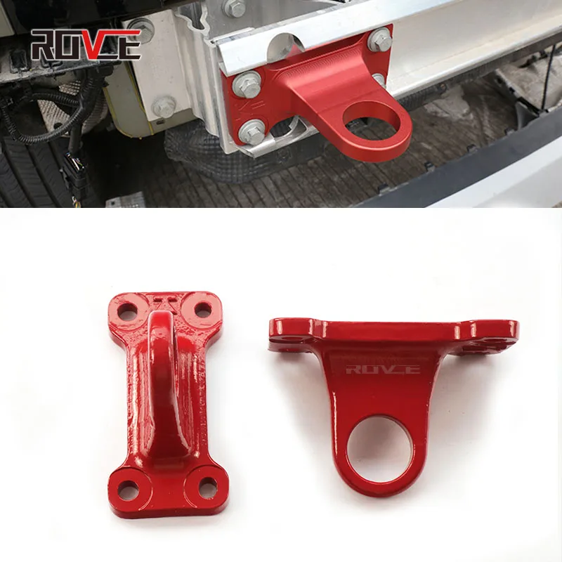 ROVCE Aluminum Alloy Car Tow Hook Bumper Tow Trailer Tow Hook For Land Rover Defender 90 110 2020-2023 L663 Car Accessories