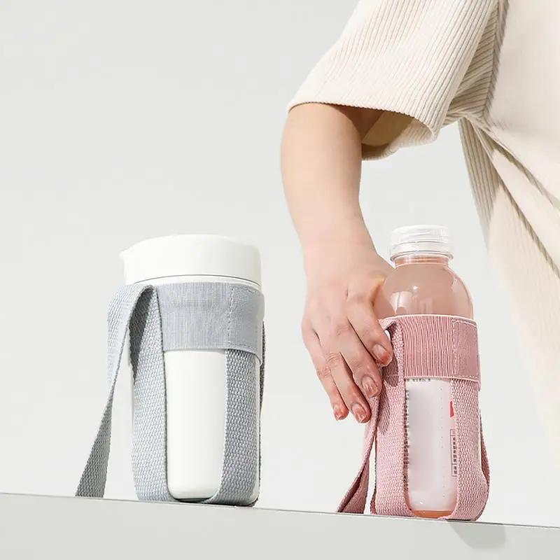 Water Bottle Holder With Strap Stable Tumbler Carrier Secure Cup Holder Anti-Fall Bottle Holder All-Around Protection Heat