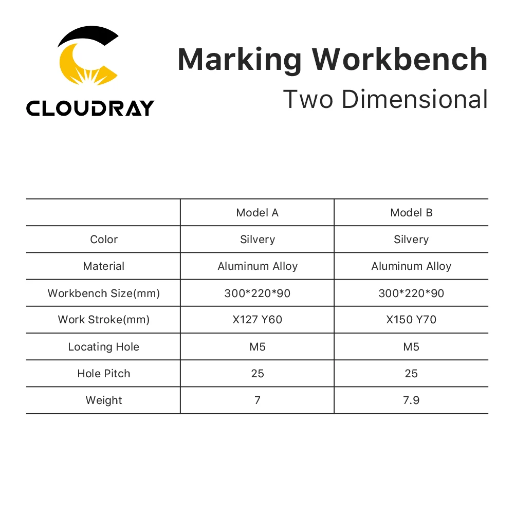 Cloudray 1064nm Fiber Laser Marking Engraving Machine 2 Axis Moving Table Portable Cabinet Case XY Table