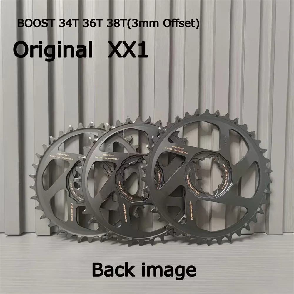 Original sram xx1 nx eagle chainring boost 34t 36t 38t etiqueta de ouro 12s anel de corrente de manivela 3mm