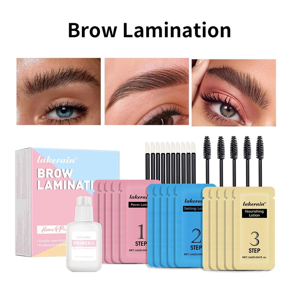 Kit de planchado para levantamiento de cejas, productos de maquillaje, laminación de pestañas, maquillaje de cejas laminadas para mujeres, tratamiento de belleza, ojos de salón