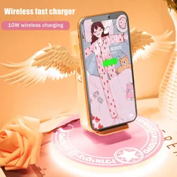 Quick Wireless Charger Creative Angel Wing QI Mobile Quick Charge Portable Wing with Breathing Light and Music Function Gift