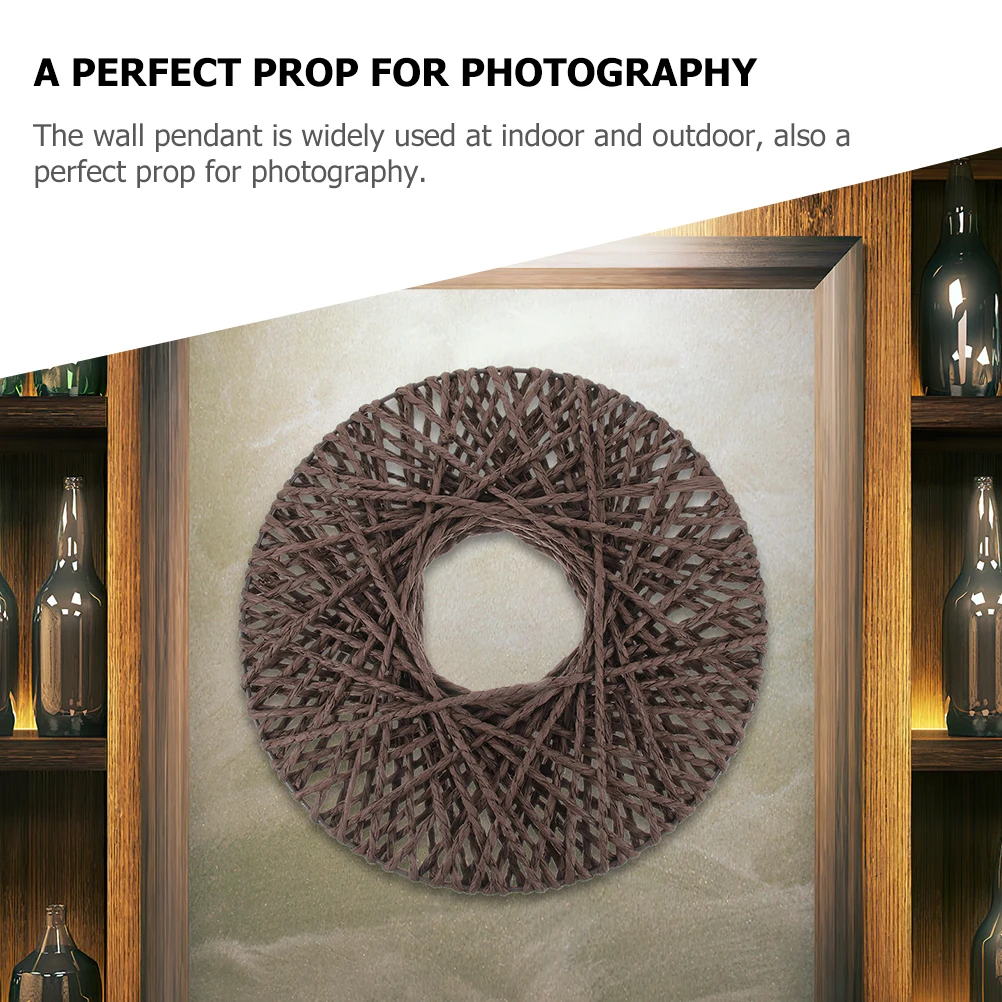 

Rattan Wall Decor 30x30cm Hand Woven Pendant Disc Craft Living Room Bedroom Office Decor Woven Basket