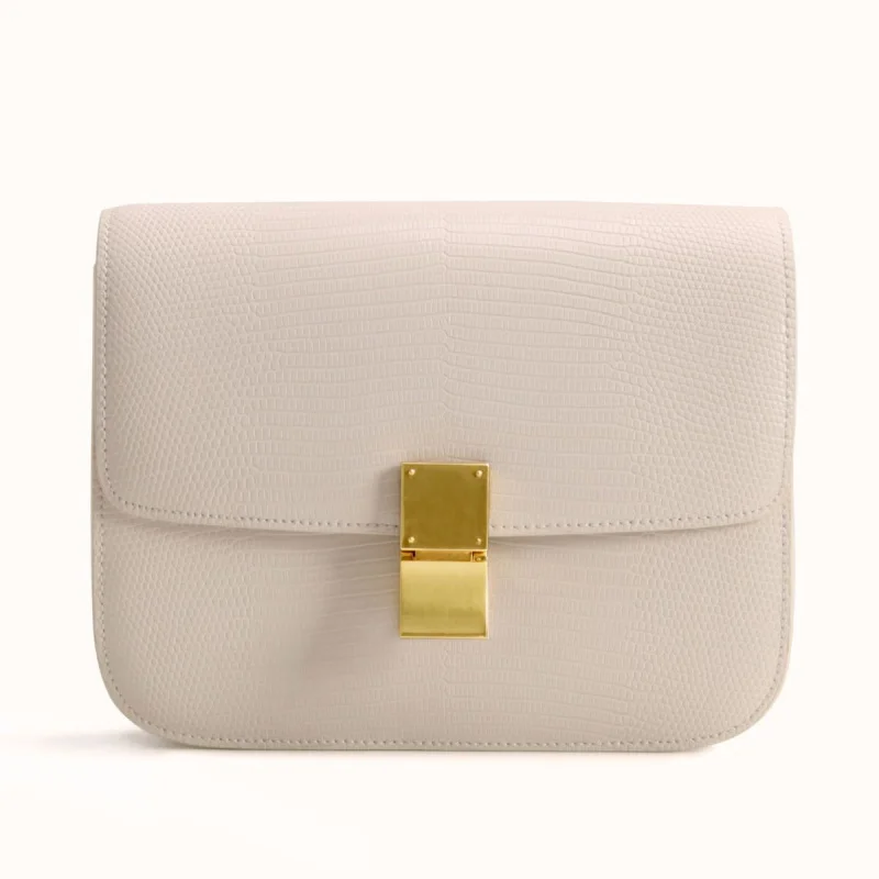 2024 Women Small Box Bag Single Shoulder Handbag Solid Fashion Brand Cow Split Leather Flap Tofu Bags Ladies Sling Messenger Ba