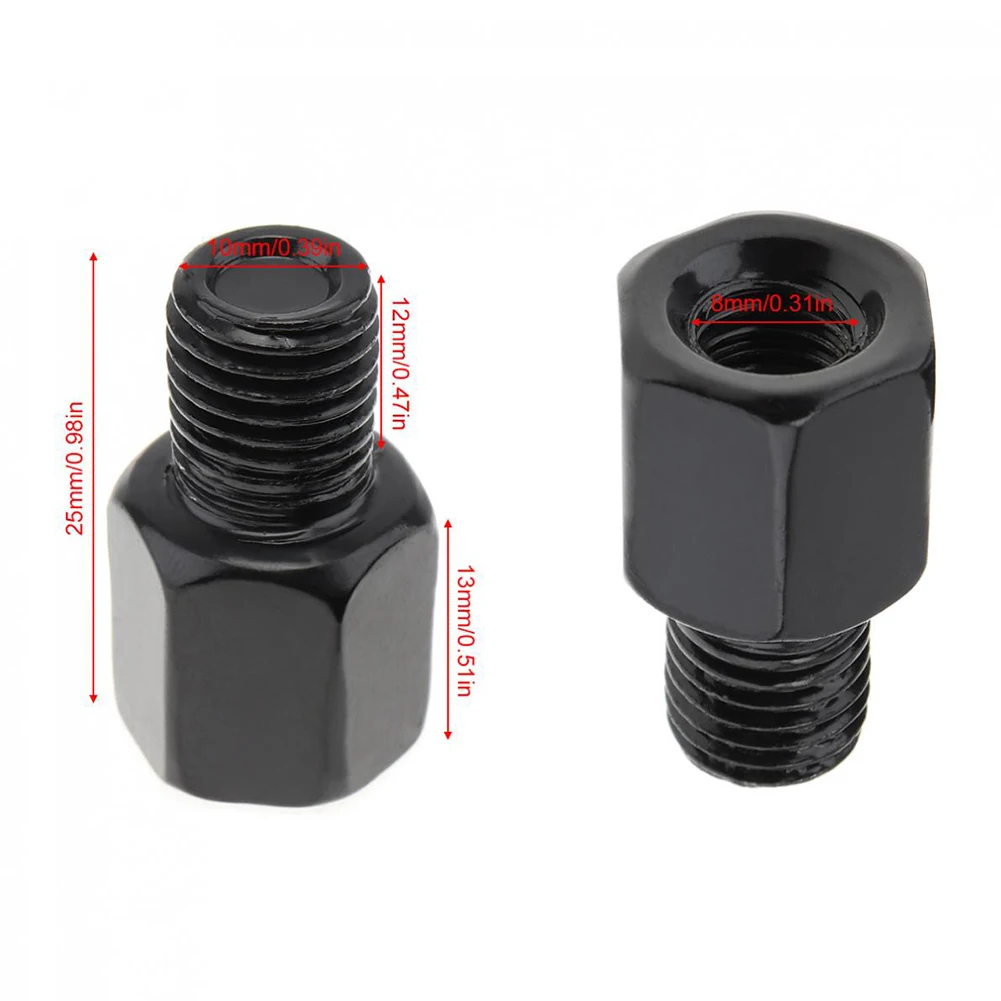 Motorcycle Scooter and EV Rearview Mirror Adapter Converts 8mm Clockwise Mounts to Accept 10mm Counterclockwise Mirror Threads