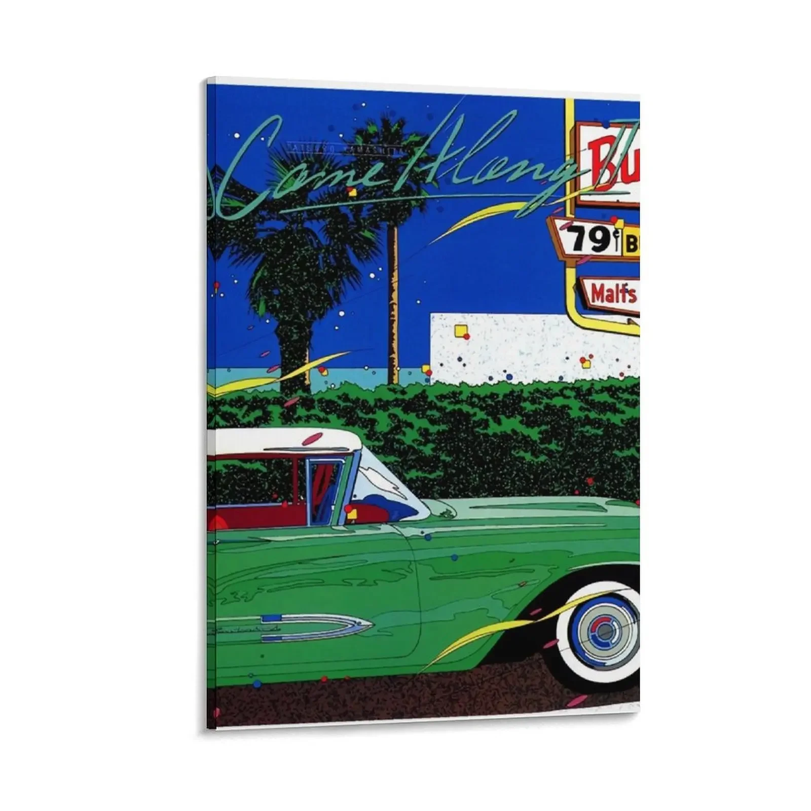 

sedan tuo Hiroshi Nagai Vaporwave Canvas Painting fashion wall paintings bedroom decor paintings wall decor