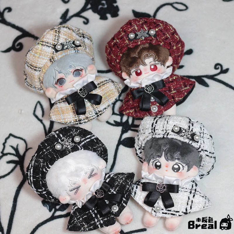 Original Cute 10cm Plush Doll Clothing Vintage Palace Boy Girl Cloak Beret Costume Suit Cosplay Dress Up Clothes Outfits