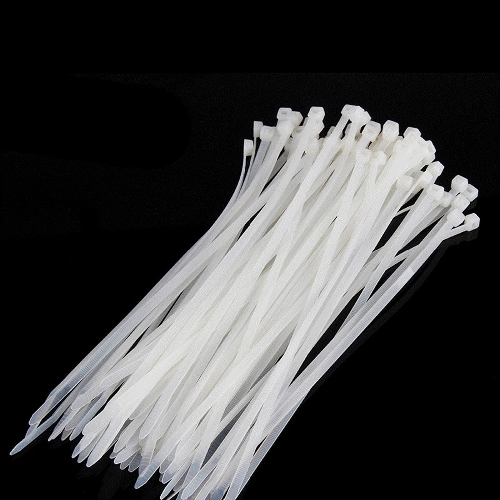 

1000pcs 3x200 Self-locking Plastic Fixing Ring Nylon Wire Cable Zip Ties Cable Ties Fasten Loop Cable (White)