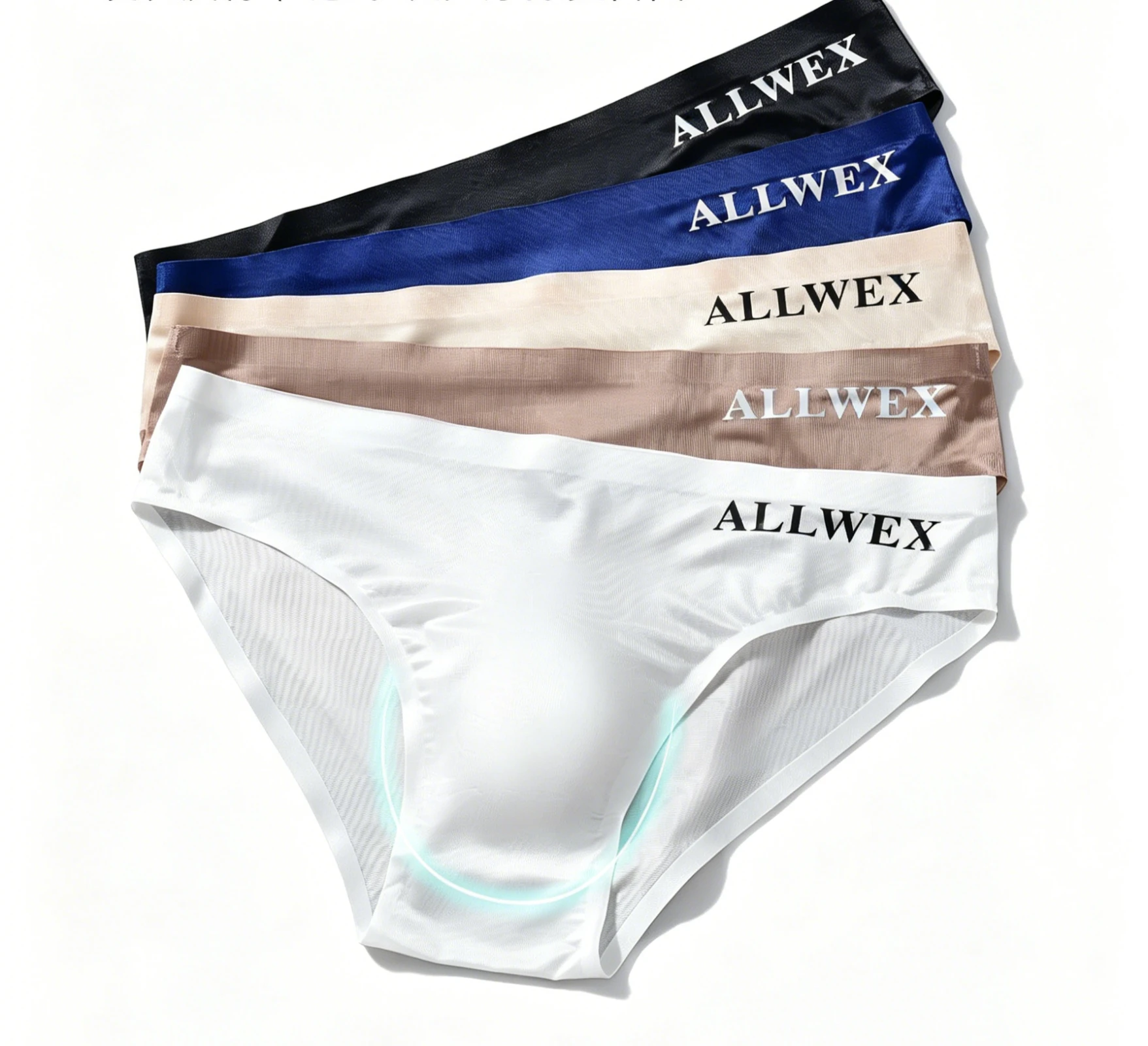 

Men's Sheer Ice Silk Bikini Briefs 3D Contoured Pouch Low Rise Sexy Underwear Transparent Ultra-thin Sport Underpants