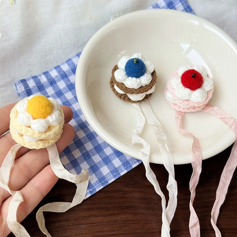 Gestrickte Kuchenmütze für Puppenfiguren, handgefertigte Mütze, hochwertige Häkelmütze für Puppenfiguren, für Puppen von 10–17 cm – Detail 3
