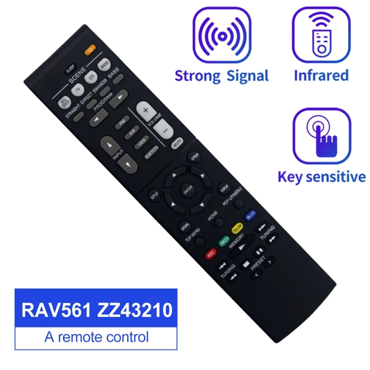 RAV561 ZZ43210 Remote Control for Home Theater Receiver -3072 RX-V385 -4950UBL RX-V381 RX-V383 -3071