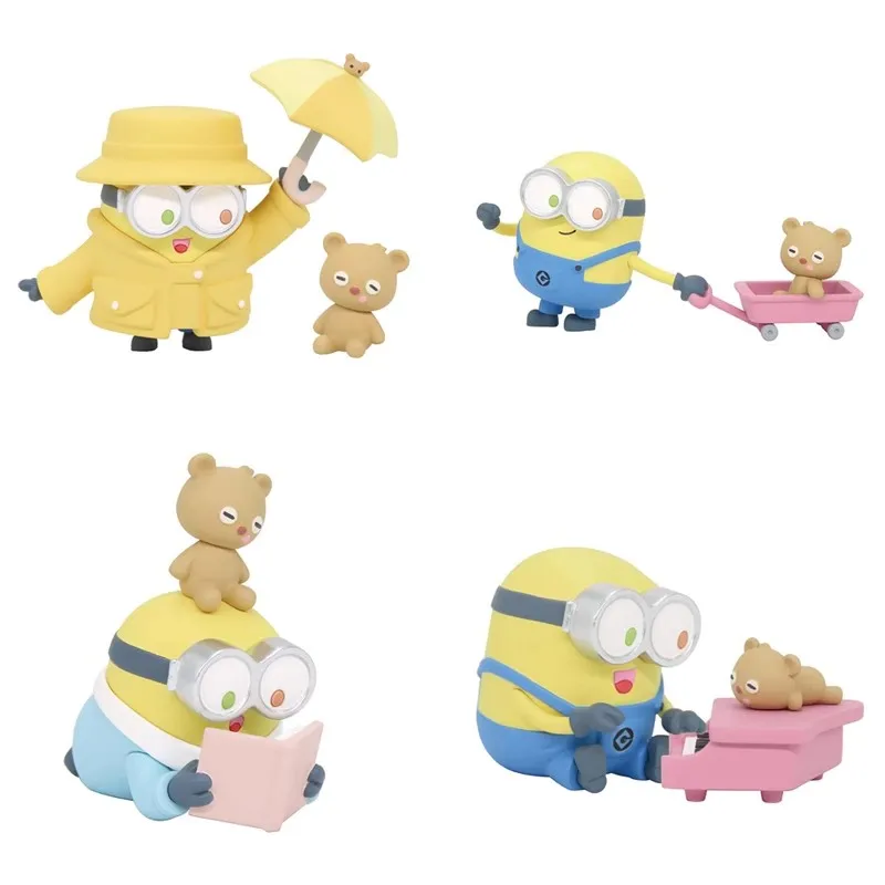 

TOMY Original 4Pcs Gashapon Bob+Tim Goodtime 2 MINIONS Anime Figure Toys For Kids Gift Collectible Model Ornaments