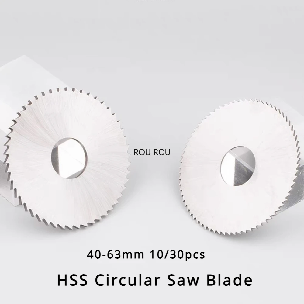 40-63mm 10/30pcs Slitting HSS Circular Saw Blade Steel CNC Slotting Machining Metal Wood Cutting Discs Drill 50mm 60mm