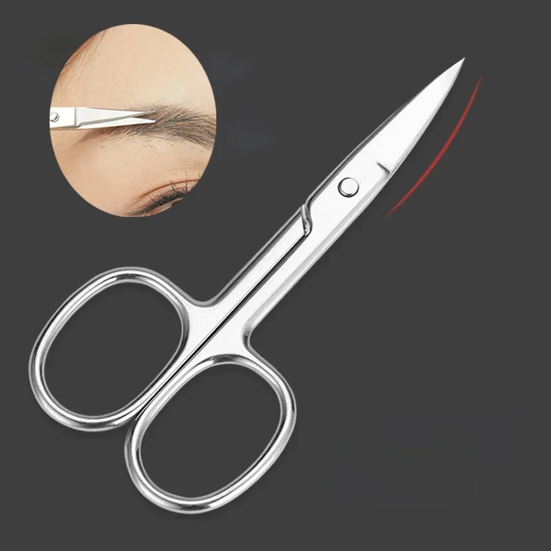 New Professional Stainles Nails Eyebrow Nose Eyelash Cuticle Trimmer Epilator Scissor Manicure Tool Curved Pedicure Scissors Hot