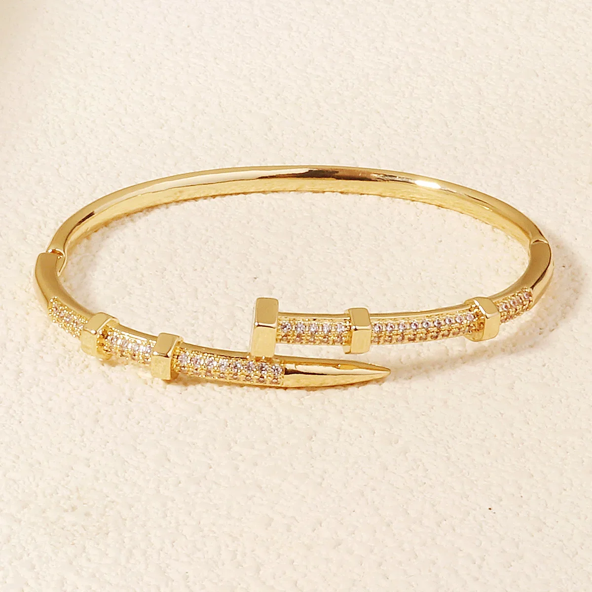 Female Jewelry Nail Bracelets Trendy Bracelet Zircon Screw Bracelet For Women Everyday Party Festive Jewelry As Gifts image 4