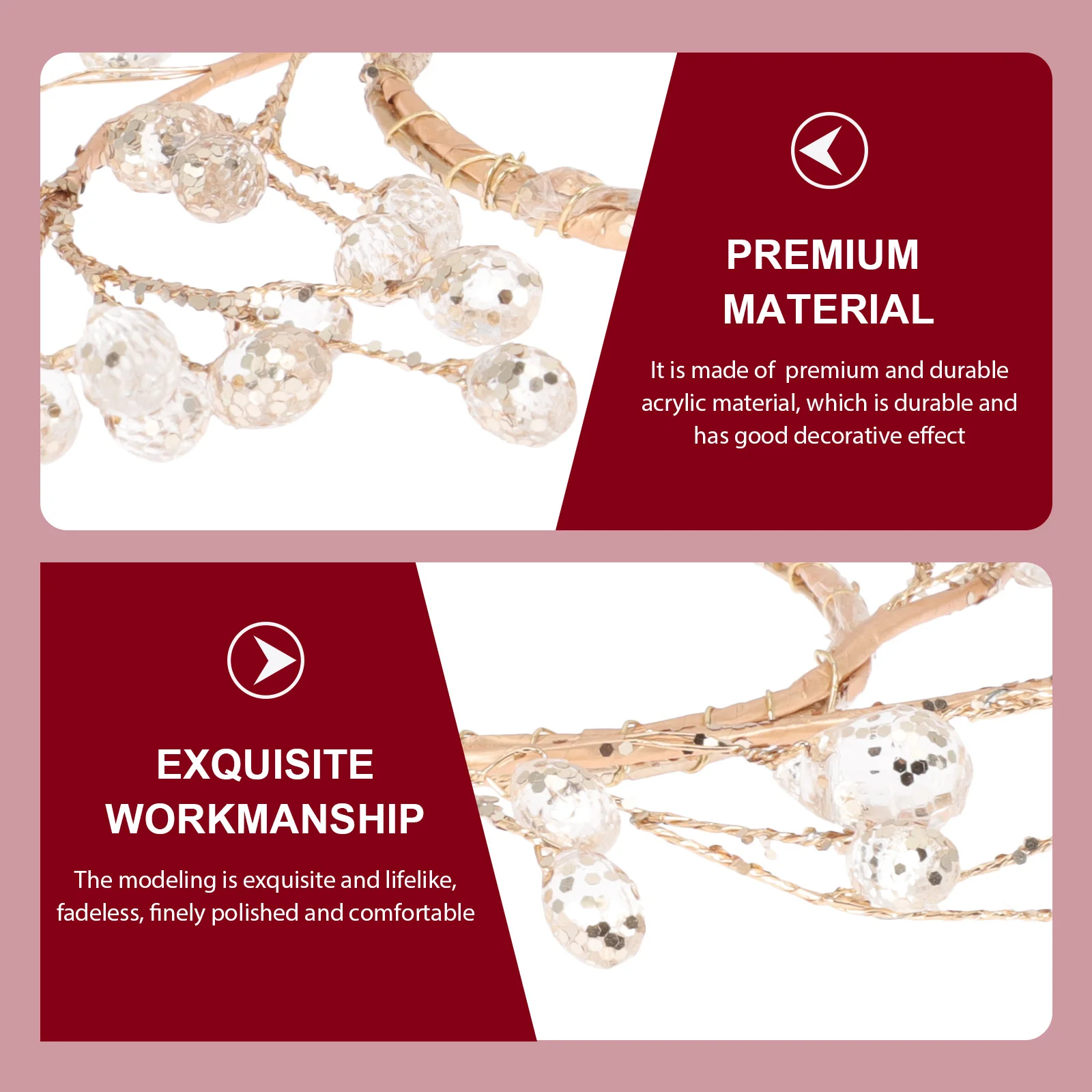 

Christmas Acrylic Crystal Bead Wreath Holder Ring Mini Decor Xmas Tabletop Ornament Centerpiece Acrylic Bead Wreath