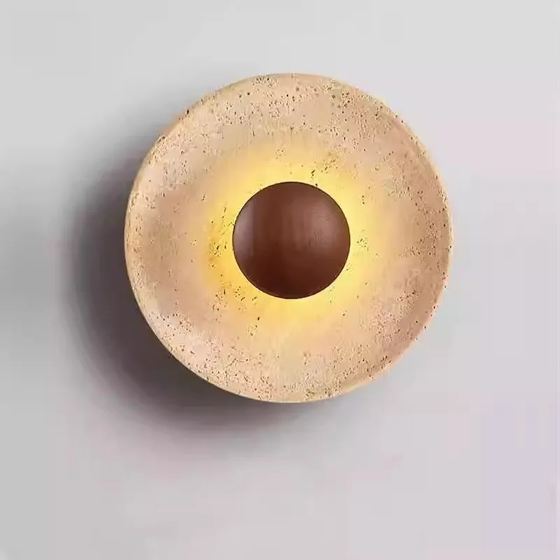 Mdoern Natural Stone Wall Light Sconce Dark Wood 25cm 110-220V Atmosphere Lamp For Foyer Dining Room Bedroom Stairs Aisle
