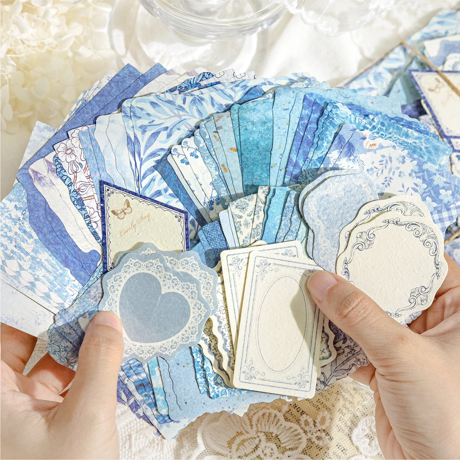 JIANQI 100 sztuk wystrój w stylu vintage materiały do scrapbookingu papier Combo zestaw DIY śmieci dziennik kolaż Album fotograficzny Retro papier tła
