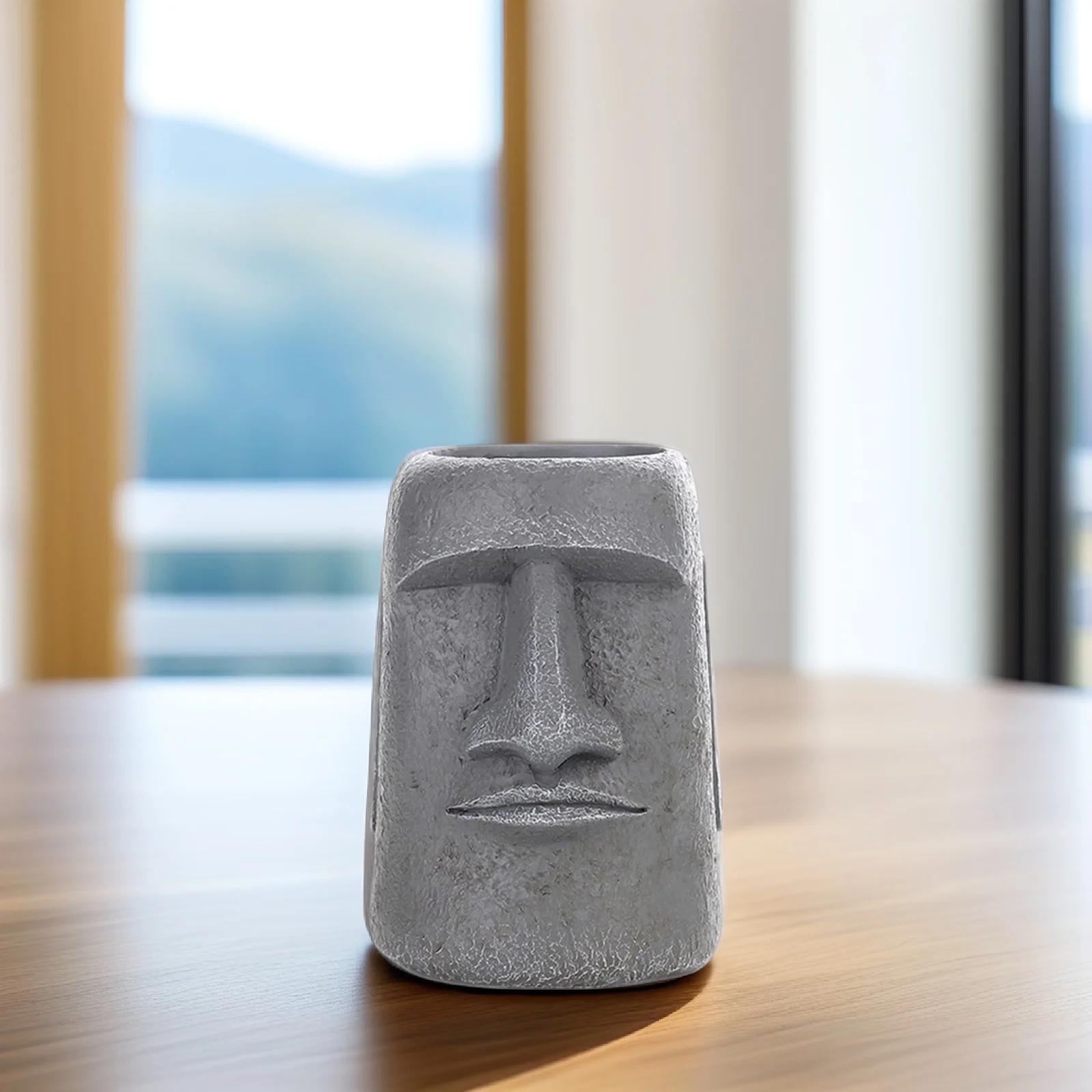 

Succulent Moai Resin Planter Flower Small Resin Sculpture Home Decor Moai Planter